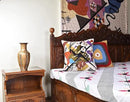 Kandinsky Abstract Pillow Cover - White Modern Throw Pillowcase Cream Chair Cushion Contemporary Farmhouse Pillows Modern Couch Handmade Wool Size 18x18 by CozyNest Decor