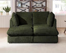Oversized Modular Sofa, Extra Deep Cloud Corduroy Sectional Couch with Ottoman Chaise, Fluffy Corduroy 4 Seater Couch Bed for Living Room, Villa (Sofa Bed 4 Seater, Corduroy Green) by CozyNest Decor