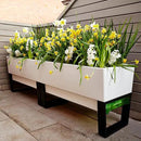 Glowpear Self Watering Planter Box - 29.5", White - UV Stable, Scalable Urban Raised Garden Bed with Water Gauge, Indoor Outdoor for Vegetables, Flowers, Herbs, and Succulents, Gardening by CozyNest Decor