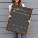 Personalized Dry Erase Framed Calendar – Customizable Chalkboard Style Wall Calendar – 18x24 or 24x36 – Non-Glare, Ready to hang dry erase calendar for wall, Made in the USA by TinyTreasures Baby Boutique