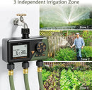 Diivoo Sprinkler Timer 3 Zone, Water Hose Timer 3 Outlet for Garden, Programmable Automatic Irrigation Timer with Rain Delay and Manual/Auto Mode Watering IP54 for Lawn, Yard, Pool by GreenHaven Gardens