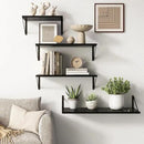 Deep Black Floating Shelves for Wall, 24"W x 10"D Wall Shelves Set of 2, 10 Inch Deep Floating Shelf with Brackets, Wide Display & Storage Shelves for Books, Living Room, Kitchen, Bathroom by CozyNest Decor