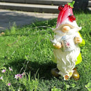Joliyoou Solar Garden Statue Outdoor Decor, 10.2" H Resin Gnome with Watering Can & Solar Fairy Lights, Waterproof Standing Gnome Figurine for Lawn Yard Pathway Patio Front Door Decoration by CozyNest Decor