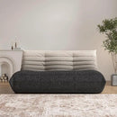Bean Bag Chair, Loveseat Fireside Chair Bean Bag Sofa Large Bean Bag Chair for Adults, 2 Seater Bean Bag Chairs for Teens with High Density Comfortable Foam, Bean Bag for Living Room (Black&White) by CozyNest Decor