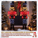 5FT Lighted Nutcracker with Drum for Christmas Decoration, Pre-Lit 3D Iridescent Soldier Xmas Decor with 100 Warm White Lights, Glittered Standing Holiday Display for Outdoor, Indoor by CozyNest Decor