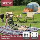 HX&OD Outdoor Picnic Blanket Extra Large, 80''*60'' Waterproof Picnic Mat with Stakes Foldable Camping Blanket Portable with Carry Strap for Beach Mat (Green& White, 80''*60'') by TinyTreasures Baby Boutique
