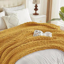 Carriediosa Chunky Knit Throw Blanket 50" X 60", 100% Hand Made Large Chenille Loop Yarn Soft Fluffy Throws for Couch Sofa Bed, Big Crochet Cozy Heavy Thick Cable Woven Blanket, Yellow by CozyNest Decor