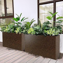 Metal Planter Box Rectangular Planter, 35.5" Lx 10" Wx 28" H Terrazzo Brown Large Planters with Drainage Holes, Galvanized Steel Tall Planters for Patio/Porch by GreenHaven Gardens