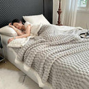 UKELER Sherpa Bed Blanket 80 × 90 inch, Ultra Soft Queen Size Throw Blanket for All Season, 470 GSM Cozy Plush Striped Fleece Blankets for Bedroom Living Room Dorm Hostel Sofa Camping, Silver Gray by CozyNest Decor