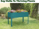 Galvanized Raised Garden Beds Outdoor with Legs // 48×24×31in Elevated Planter Box for Vegetables, Flowers (Turquoise) // Large Metal Garden Bed for Backyard Patio Gardening