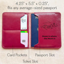 Personalized passport holder for travel- Premium genuine Leather passport Cover with Monogram, Name, Date, and Photo - Made in USA customized gifts for Women, Men, and family by TinyTreasures Baby Boutique