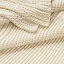MakeMake Organics Organic Throw Blanket GOTS Certified Organic Cotton Blanket Chunky Knit Super Soft Cozy Fall Winter Large Adults Throw Blanket (50x60, Vanilla) by CozyNest Decor