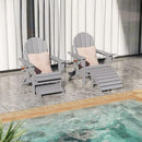 Sundale Outdoor Folding Plastic Adirondack Ottoman, All-Weather Adirondack Chair Footrest, Fade and Rust Resistant, Perfect for Outside Patio Garden Pool Yard Grey by CozyNest Decor