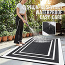 OLANLY Outdoor Rug 9x12 ft Waterproof, Reversible Outdoor Plastic Straw Rug, RV Mat, Indoor Outdoor Carpet Clearance for Patio, Camping, Balcony, Deck, Backyard, Black & White by GreenHaven Gardens