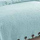 MarCielo 3-Piece 100% Cotton Oversized Bedspread Lightweight Quilt Coverlet Embroidery Farmhouse Bedding Set (TW Mint Green Blue, Oversized King (118"x106")) by CozyNest Decor