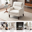Kidol & Shellder White Oversized Accent Chair for Living Room Mid Century Modern Reading Chair with Back Wide Upholstered Comfy Single Sofa Chair for Bedroom Lounge Side Corner Chair Fabric Armchair by CozyNest Decor