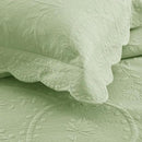 MarCielo 3-Piece 100% Cotton Oversized Bedspread Lightweight Quilt Coverlet Embroidery Farmhouse Bedding Set (TX Pale Green, Oversized Queen (100"x106")) by CozyNest Decor