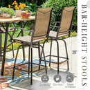 Sophia & William Outdoor Bar Set, Patio Bar Table and Chairs Set, Bar Height Patio Set - 4 x Swivel Bar Chairs(Brown), 1 x Rectangular Bar Table(Black) by CozyNest Decor