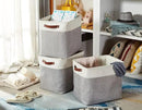 DECOMOMO Storage Baskets | Large Storage Bins 54.5L Fabric Baskets for Organizing Laundry Nursery Toys Cloth Linen Closet Organizers with Handles (Grey and White, XXXL - Jumbo/3P - 17" x 13" x 15") by CozyNest Decor