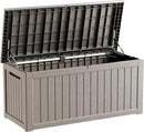 270 Gallon Lockable Resin Deck Box, Waterproof & UV-Resistant Outdoor Storage Box for Outdoor Cushion Storage, Garden Tools & Pool Accessories Storage, Gray by CozyNest Decor