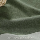 RAIN CITY Dark Olive Green Blackout Curtains Linen 63 Inches Long 2 Panels Set, Back Tab Pleated Look Thermal Insulated Curtains & Drapes for Living Room - Loden/Olive Forest W50 x L63 by CozyNest Decor