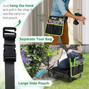 10.8” Wide Garden Kneeler and Seat, Heavy Duty Foldable Gardening Stool with Tool Belt Pouch, Included Thickened Kneeling Pad, Portable Gardening Bench Chair for Seniors & Parents by GreenHaven Gardens