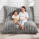 Hobestluk 3 in 1 Bean Bag Chair Giant Bean Bag Chairs for Adults with Ripple Cover Convertible Bean Bag Floor Cushion with Machine Washable Cover for Living Room (Ripple Grey) by CozyNest Decor