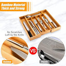 Bellsal Silverware Organizer Kitchen Drawer Organizer Expandable Bamboo Utensil Holder Cutlery Tray for Kitchen Utensil and Flatware Bedroom Office by CozyNest Decor