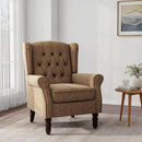 Accent Chair, Upholstered Armchair with Button Tufted High Back & Solid Wood Legs, Comfy Wingback Reading Single Sofa Chair for Small Spaces, Living Room, Bedroom (Brown, Set of 1) by CozyNest Decor