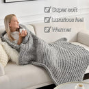 Maetoow Tighter Version Chenille Chunky Knit Blanket Throw （40×50 Inch）, Handmade Warm & Cozy Blanket Couch, Bed, Home Decor, Soft Fleece Banket, Boho Thick Blankets and Giant Yarn Throws，Light Grey by CozyNest Decor