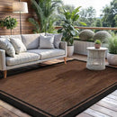 CAMILSON Indoor Outdoor Rug, 5x7 Bordered Nut Brown Black Modern Area Rugs for Indoor and Outdoor Patios, Kitchen and Hallway Mats, Washable Porch Deck Outside Carpet (Bordered Nut Brown Black, 5 x 7) by GreenHaven Gardens