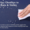 Outdoor Chair Cushions Set of 2 for Patio Furniture 18.5x16x3 Inch Waterproof Patio Chair Cushion 3 Year Color Fastness Rectangle Elastic Foam Garden Couch Pads with Ties and Handle,Blue by GreenHaven Gardens
