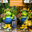 Frog Garden Decoration with Solar Lantern, Solar Frogs Statue Outdoor Decor Gift for Pathway Yard Lawn Patio - Frog Gift Sculptures for Women Mom Grandma, Mom's Garden by GreenHaven Gardens