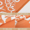 Pauwer Waterproof Outdoor Rug 6x9, Reversible Plastic Straw Patio Camping Rug, Indoor Outdoor RV Mat Carpet for Deck, Camper, Porch, Balcony, Backyard, Picnic, Floral Orange by GreenHaven Gardens