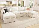 HONBAY Sectional Couch with Storage Seats, Modular Sectional Sofa with Storage Ottoman, U Shaped Sectional Couches for Living Room,Beige by CozyNest Decor
