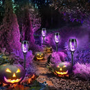 Toodour Solar Torch Flame Lights, 12 Pack Outdoor Flickering Flame Waterproof Pathway Lights Landscape Decoration for Garden, Lawn, Yard - Purple by GreenHaven Gardens