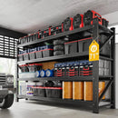 5000LBS Metal Steel Storage Shelves - 71.3" W Black 4 Tier Heavy Duty Rack Commercial Industrial Shelving with Adjustable Shelf for Basement Garage Warehouse - 71.3" W x 24" D x 70" H by GreenHaven Gardens
