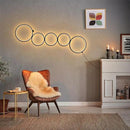 NUÜR 43.3" Modern Floor Lamp, LED Floor Lamp for Living Room, Dimmable, Circle Standing Lamp, Energy-Saving, Unique Lamp for Bedroom, Office, Home by CozyNest Decor