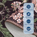 GarveeHome Plum Pink Floral Botanical 2x6 Washable Kitchen Runner Rugs Non Slip Black Purple Vintage Boho Cottage Long Rug for Hallways Bedroom Entryway Bathroom Mat with Rubber Back by TinyTreasures Baby Boutique