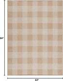 CAMILSON Outdoor Rug - Modern Area Rugs for Indoor and Outdoor Patios, Kitchen and Hallway mats - Easy Cleaning Non Shedding Washable Outside Carpet (8x10, Buffalo - Beige/White) by GreenHaven Gardens
