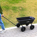 BILT HARD 4 Cu.Ft. 10" No-Flat Tires Poly Yard Dump Cart with 180° Rotating Handle, 600 lbs Capacity Heavy Duty Garden Carts and Wagons by GreenHaven Gardens