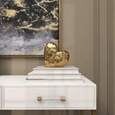 Deco 79 Porcelain Ceramic Heart Decorative Sculpture Dimensional Angled Origami Inspired Home Decor Statue, Accent Figurine 8" x 3" x 8", Gold by CozyNest Decor