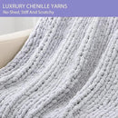 Bigacogo Chunky Knit Throw Blanket for Couch, 40x80 inches, 100% Hand Knitted with Thick Jumbo Chenille Yarn, Cozy Soft Large Rope Knot Cable Crochet Blankets for Sofa Bed Living Room, Light Grey by CozyNest Decor