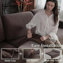 Couch Cushion Covers for Sectional Sofa, Stretch Soft Sofa Slipcovers Washable Wear-Resistant Universal Furniture Protector for Living Room(2 Seaters Covers+1 Chaise Cover, Brown) by CozyNest Decor
