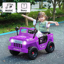 TOBBI 12V Kids Electric Ride On Car Toy, Children Battery Powered Truck to Drive, Motorized Vehicles for Toddlers 3-6 with with Off-Road Wheels/Suspension/Horn/LED Lights-Purple by TinyTreasures Baby Boutique