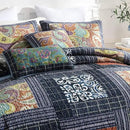 NEWLAKE Bedspread Quilt Set with Real Stitched Embroidery, Paisley Grid Pattern,Queen Size by CozyNest Decor