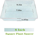 Square Plant Saucer 8 Inch 5 Pack, Plant Stand Plant Trays for Pots Heavy Duty Plastic Plant Saucers for Indoors Outdoors, Flower Pot No Holes Terracotta Plant Lover Gardening Gifts by GreenHaven Gardens