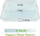 Square Plant Saucer 8 Inch 2 Pack 6 8 10 12 14 16 18 20 Inch, Plant Trays for Pots Heavy Duty Plastic Plant Saucers for Indoors Outdoors, Flower Pot No Holes Plant Drip Trays by GreenHaven Gardens
