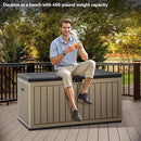YITAHOME 90 Gallon Double-Wall Deck Box with Side Handles, Outdoor Large Storage for Patio Furniture Cushions, Garden Pool Accessories, Water Resistant & Lockable by CozyNest Decor