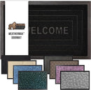 GORILLA GRIP 100% Waterproof All-Season WeatherMax Doormat 35x23, US Designed Natural Rubber, Stain and Fade Resistant, Low Profile Indoor Outdoor Door Mats, Easy Clean Patio Mat, Black Welcome by CozyNest Decor